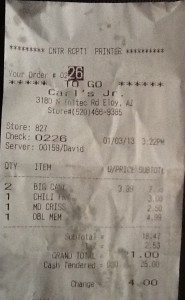 Here's our receipt.  I called the number at the top.